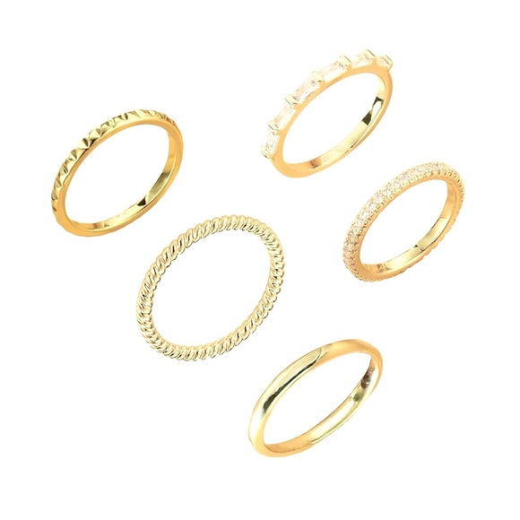 Nadri Dainty Stacking Rings Set - Picture 6 of 7